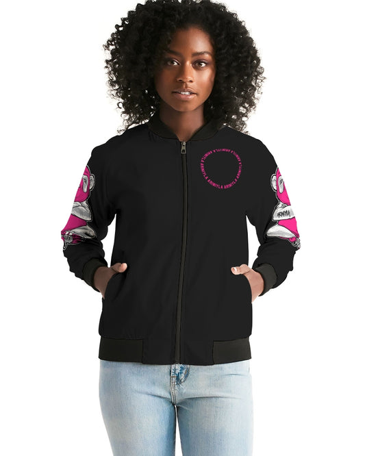 AriNiyla 2 Sleeve Pink Panda Women's Bomber Jacket
