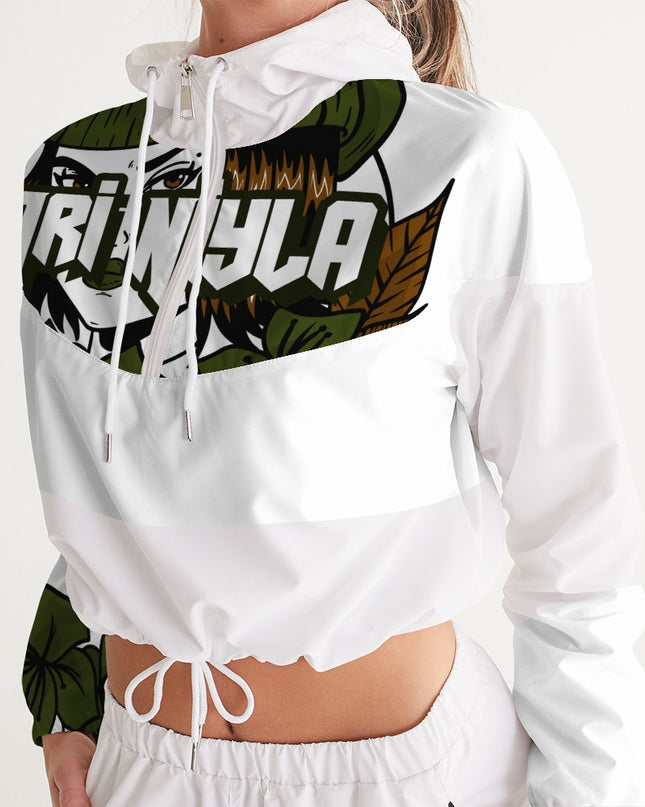 AriNiyla Green Women's Cropped Pullover Windbreaker Jacket