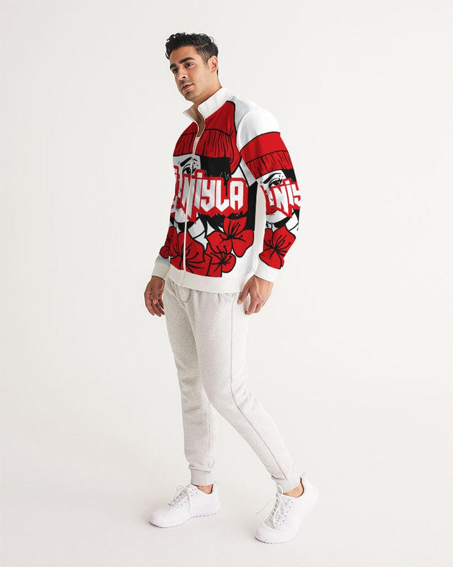 AriNiyla Red White and Black Logo Men Track Jacket