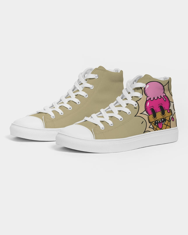 AriNiyla the Brand Ice Cream Khaki Women's High Top Canvas Shoe