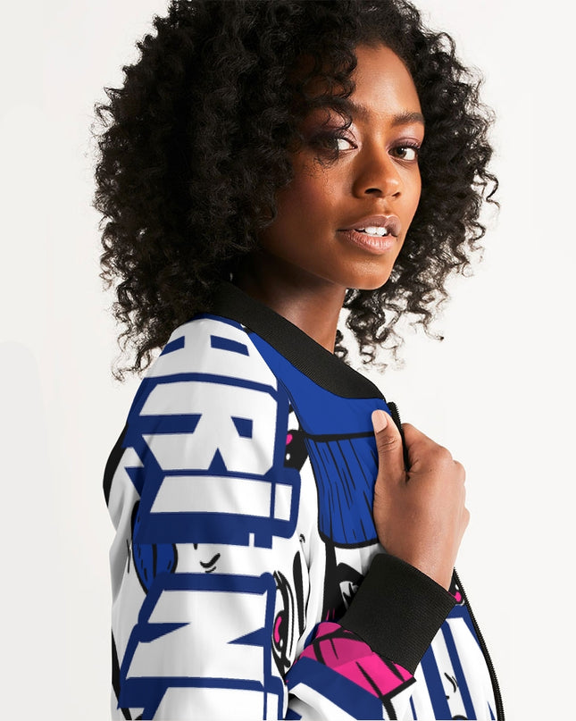 AriNiyla Royal Blue Logo Women's Bomber Jacket