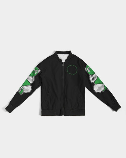 AriNiyla 2 Sleeve Green Panda Women's Bomber Jacket