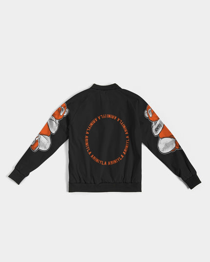 AriNiyla 2 Sleeve Orange Panda Women's Bomber Jacket