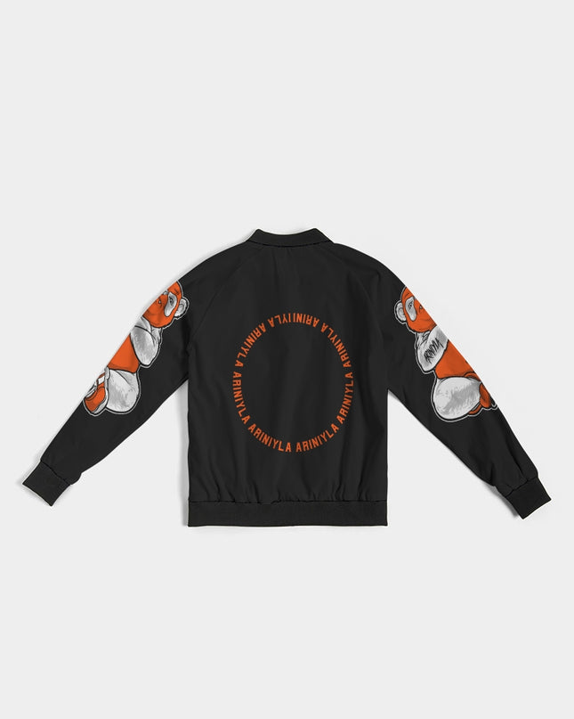 AriNiyla 2 Sleeve Orange Panda Women's Bomber Jacket