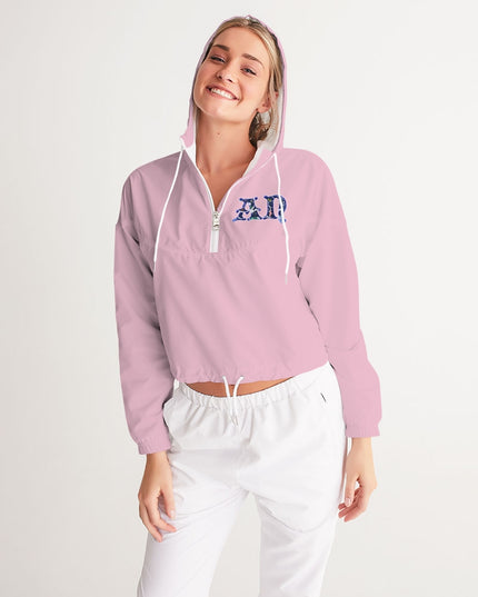 AriNiyla Pink Pullover Women's Cropped Windbreaker Jacket