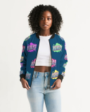 AriNiyla Multi Blue Tagged Bomber jacket Women's Bomber Jacket
