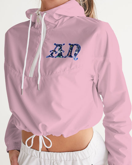 AriNiyla Pink Pullover Women's Cropped Windbreaker Jacket