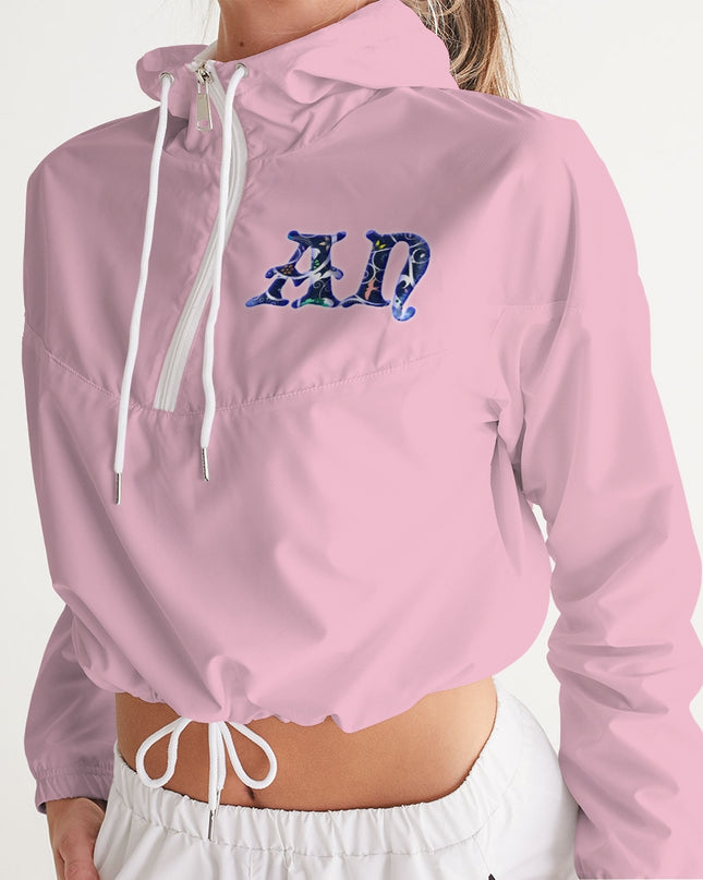 AriNiyla Pink Pullover Women's Cropped Windbreaker Jacket