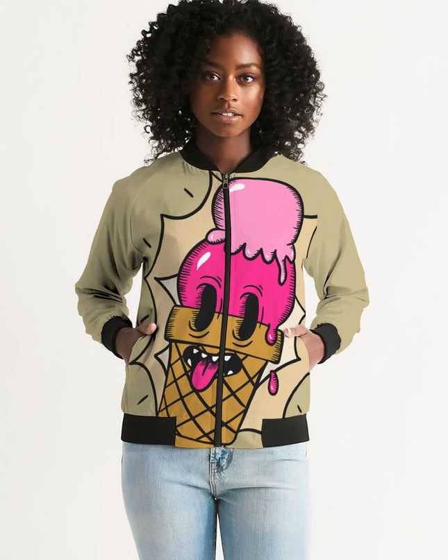 AriNiyla Khaki Ice Cream Women's Bomber Jacket