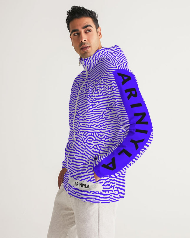 AriNiyla Blue Scaled Men's Windbreaker Jacket
