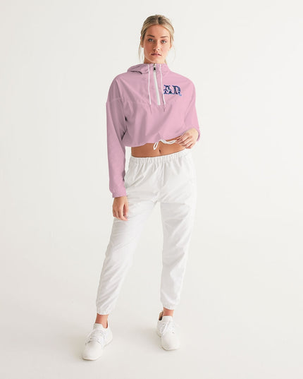 AriNiyla Pink Pullover Women's Cropped Windbreaker Jacket