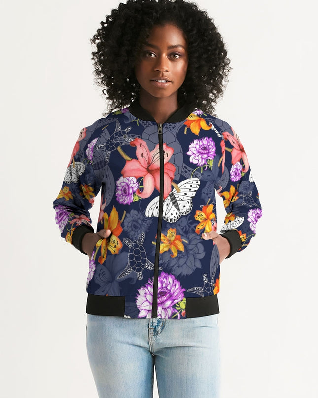 AriNiyla Flowers Butterflies Women's Bomber Jacket