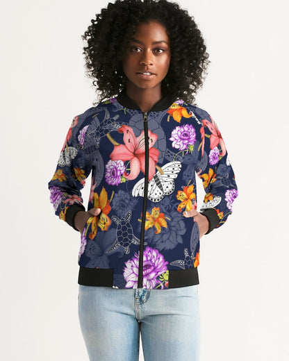 AriNiyla Flowers Butterflies Women's Bomber Jacket