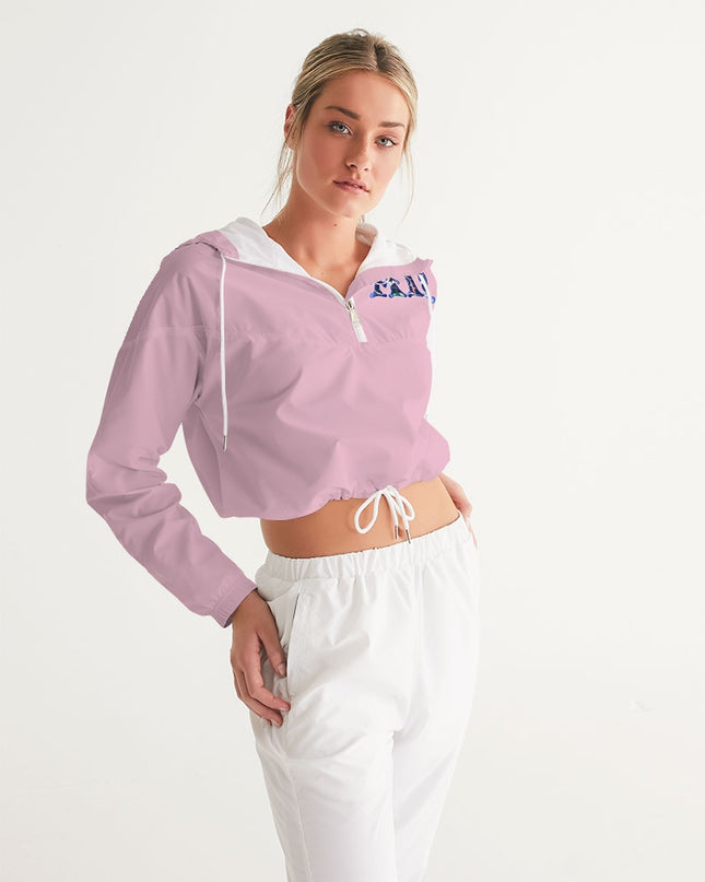 AriNiyla Pink Pullover Women's Cropped Windbreaker Jacket