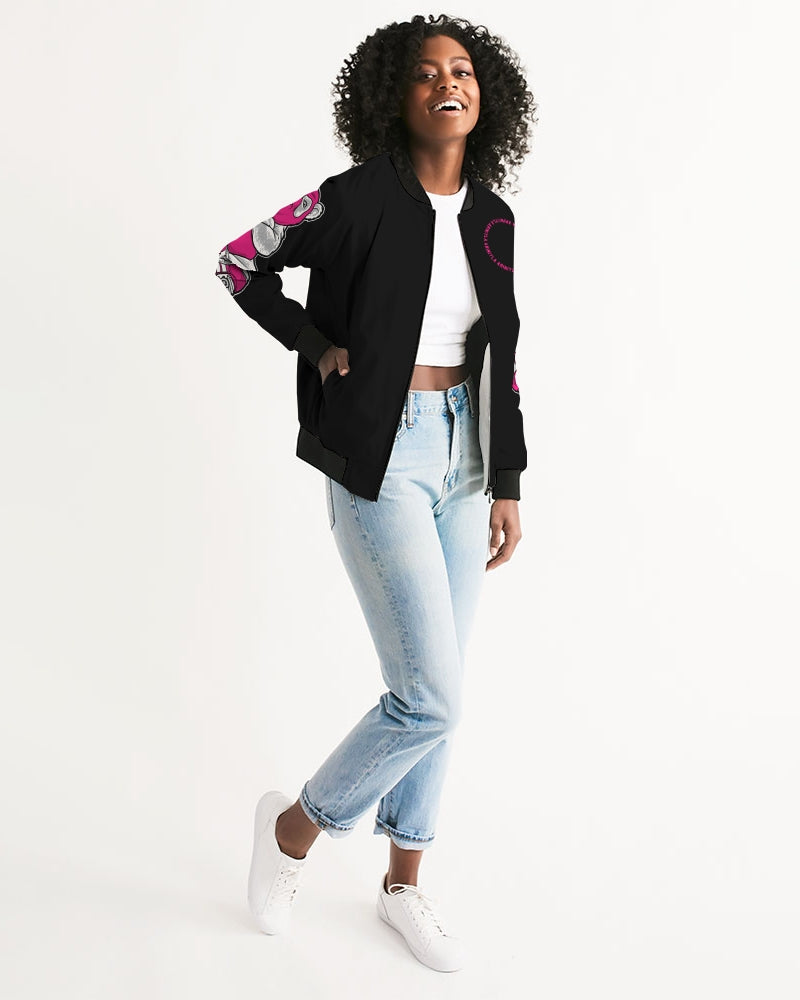 AriNiyla 2 Sleeve Pink Panda Women's Bomber Jacket