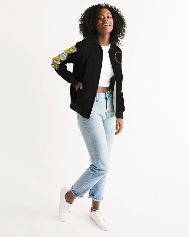 AriNiyla 2 Sleeve Yellow Panda Women's Bomber Jacket