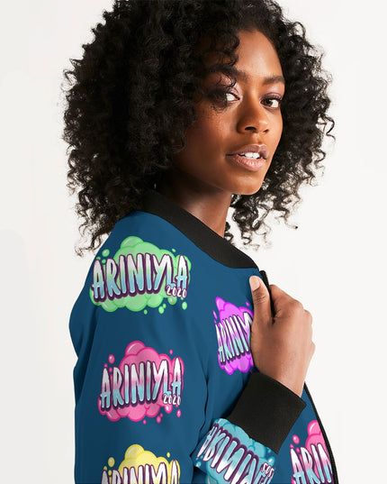 AriNiyla Multi Blue Tagged Bomber jacket Women's Bomber Jacket