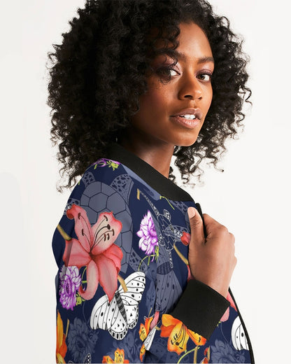 AriNiyla Flowers Butterflies Women's Bomber Jacket