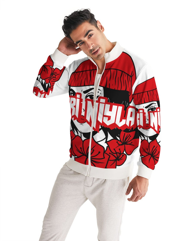 AriNiyla Red White and Black Logo Men Track Jacket