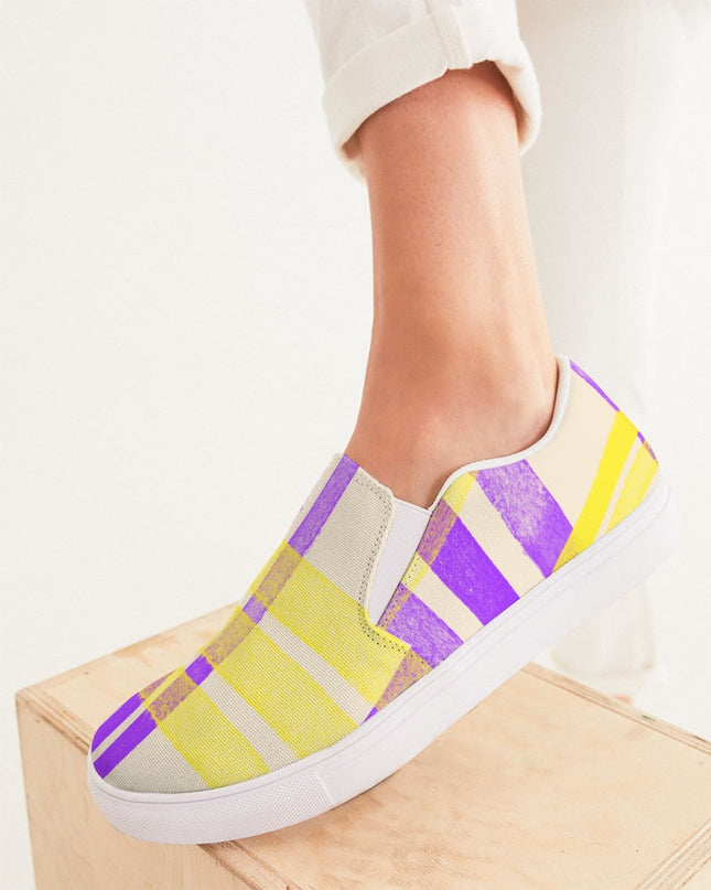 ArinIyla Purple Plaid Women's Slip-On Shoe
