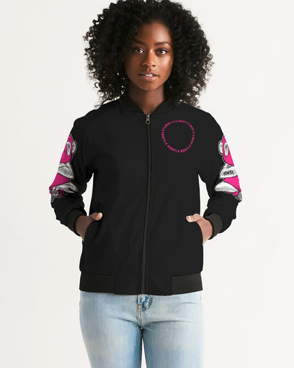 AriNiyla 2 Sleeve Pink Panda Women's Bomber Jacket