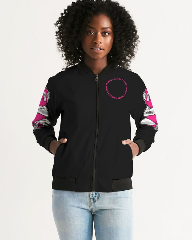 AriNiyla 2 Sleeve Pink Panda Women's Bomber Jacket