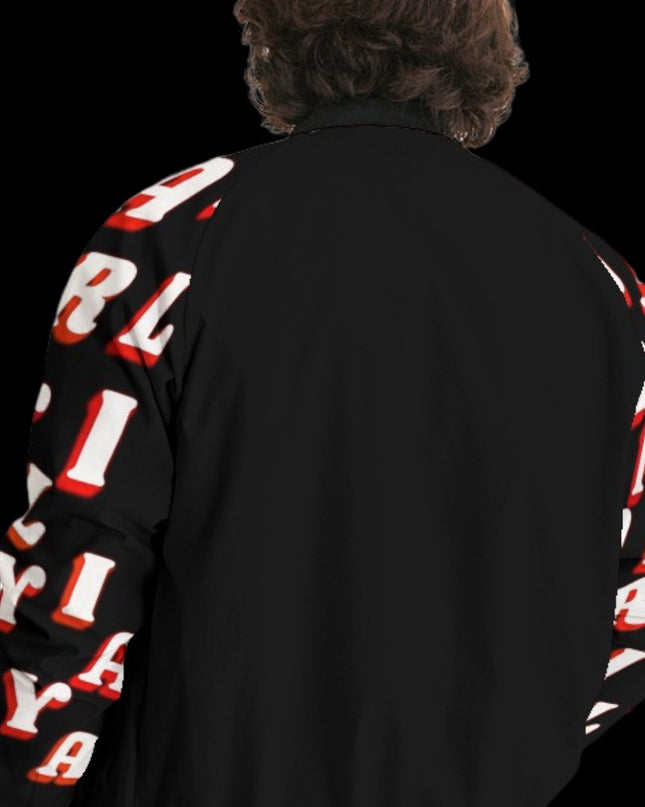 AriNiyla Black Red and White Tuff Luv Panda Men Bomber Jacket