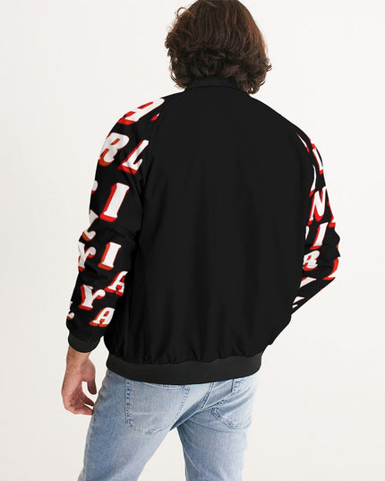 AriNiyla Black Red and White Tuff Luv Panda Men Bomber Jacket