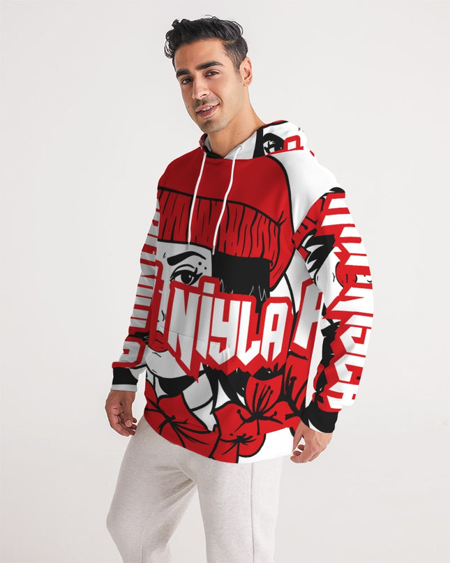 AriNiyla Red White and Black Logo Men Hoodie