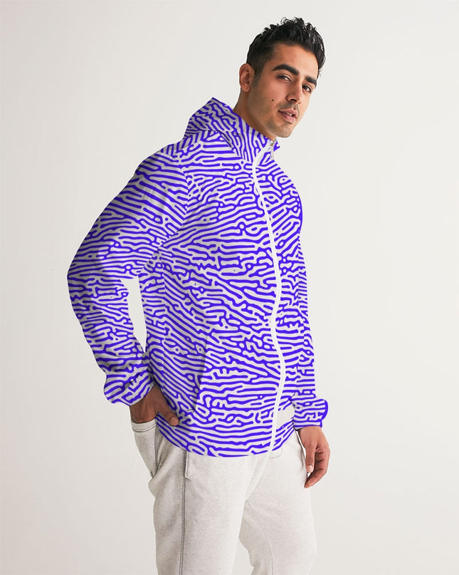 AriNiyla Blue Scaled Men's Windbreaker Jacket