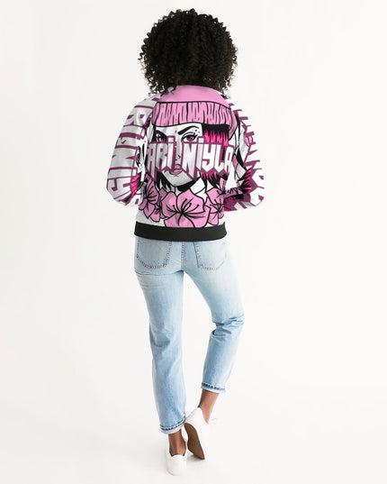 AriNiyla Soft Pink Logo Women's Bomber Jacket