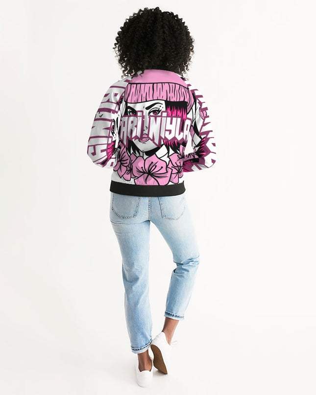 AriNiyla Soft Pink Logo Women's Bomber Jacket