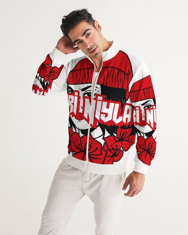 AriNiyla Red White and Black Logo Men Track Jacket