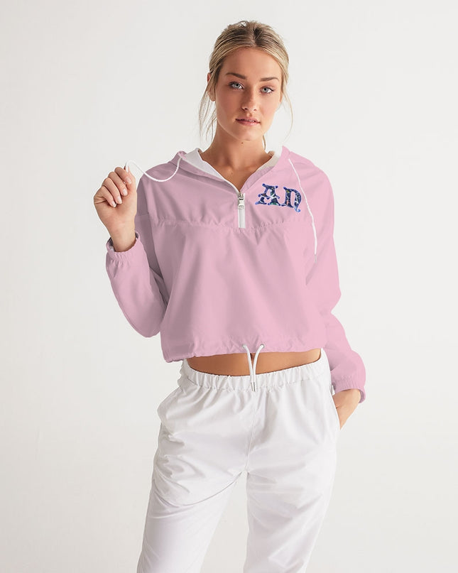 AriNiyla Pink Pullover Women's Cropped Windbreaker Jacket