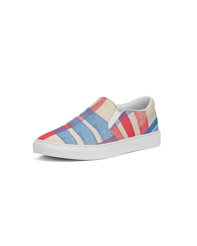 AriNiyla red Blue Plaid Women's Slip-On Shoe
