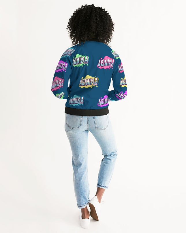 AriNiyla Multi Blue Tagged Bomber jacket Women's Bomber Jacket