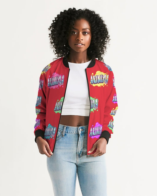 AriNiyla Multi Red Tagged Bomber jacket Women's Bomber Jacket