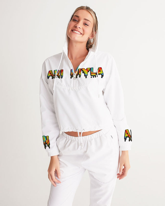 AriNiyla Drip Colorful Pullover Women's Cropped Windbreaker jacket