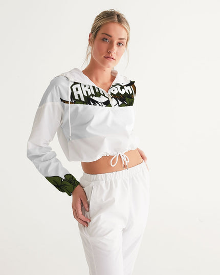 AriNiyla Green Women's Cropped Pullover Windbreaker Jacket