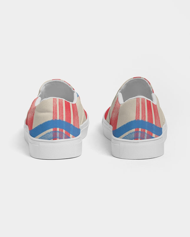 AriNiyla red Blue Plaid Women's Slip-On Shoe