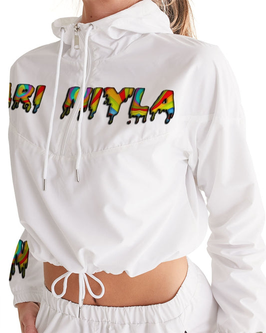AriNiyla Drip Colorful Pullover Women's Cropped Windbreaker jacket