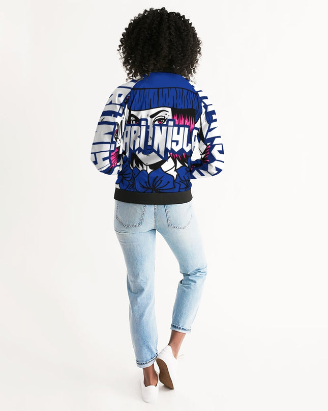 AriNiyla Royal Blue Logo Women's Bomber Jacket