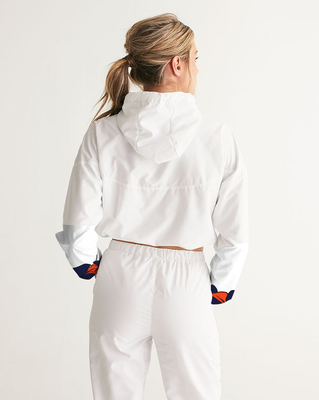 AriNiyla Orange Logo Pullover Women's Cropped Windbreaker jacket