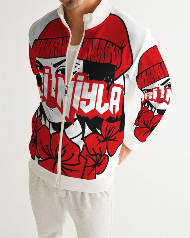 AriNiyla Red White and Black Logo Men Track Jacket