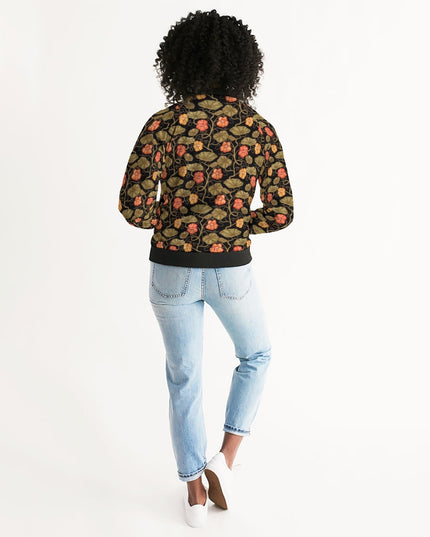 AriNiyla Flower Leaves Women's Bomber Jacket