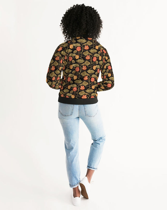 AriNiyla Flower Leaves Women's Bomber Jacket