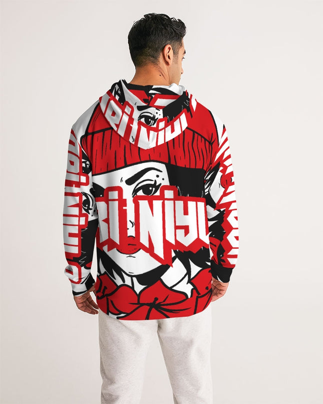 AriNiyla Red White and Black Logo Men Hoodie