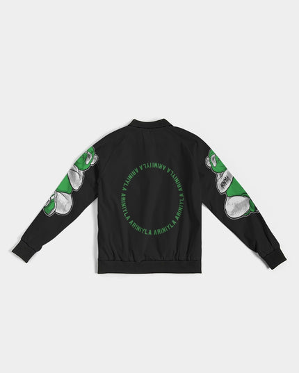 AriNiyla 2 Sleeve Green Panda Women's Bomber Jacket
