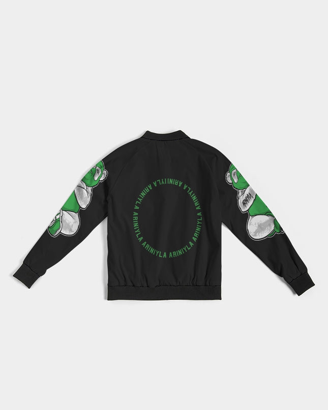 AriNiyla 2 Sleeve Green Panda Women's Bomber Jacket