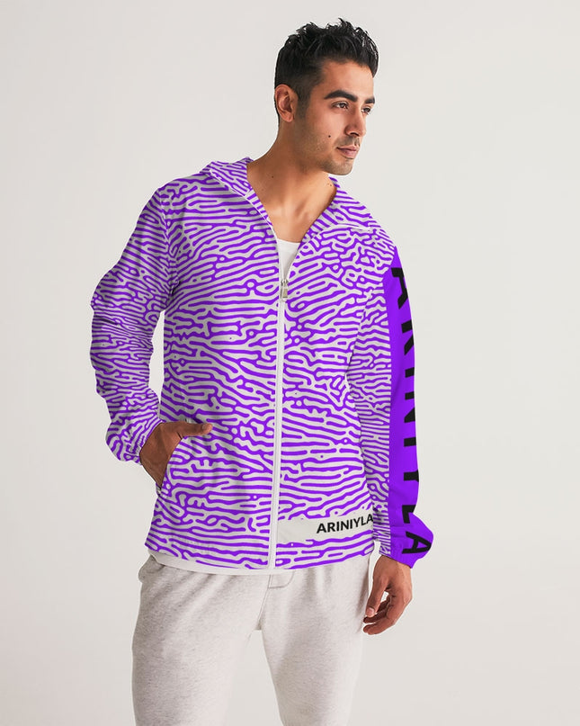 AriNiyla Purple Scaled Men's Windbreaker Jacket